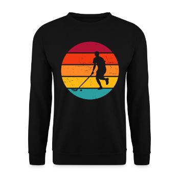 Salibandy Floorball Unihockeyspielen Damen - Unisex Pullover - Schwarz - Vorne - Alina (178cm) & Michal (187cm)