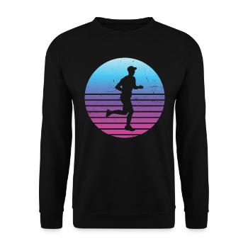 Marathon Cross Country Running Men - Unisex Sweatshirt - black - Front - Alina (178cm) & Michal (187cm)