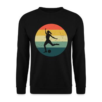 Fussballspieler Damen Herren Fussballer Fussball - Unisex Pullover - Schwarz - Vorne - Alina (178cm) & Michal (187cm)