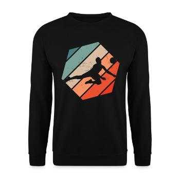 Volleyballspielen Volleyballspieler Volley - Unisex Pullover - Schwarz - Vorne - Alina (178cm) & Michal (187cm)