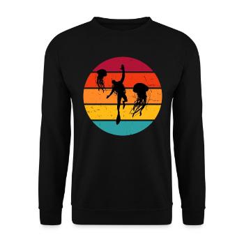 Diver Diver Hommes Scuba Diver Plongée Libre - Sweat-shirt Unisexe - noir - Devant - Alina (178cm) & Michal (187cm)