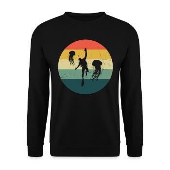 Scuba Diver Plongée Libre Plongée Hommes - Sweat-shirt Unisexe - noir - Devant - Alina (178cm) & Michal (187cm)