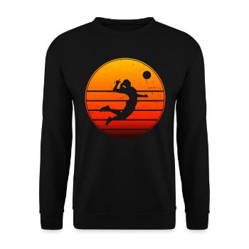 Volleyball Damen Volleyballer Volleyballspieler - Unisex Pullover - Schwarz - Vorne - Alina (178cm) & Michal (187cm)