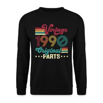 Vintage 1990 Original, Cadeau D'anniversaire - Sweat-shirt Unisexe - noir - Devant - Alina (178cm) & Michal (187cm)