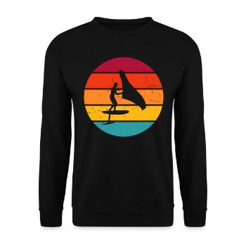 Women Men wingsurf hydrofoil foilwing wingsurfe - Unisex Sweatshirt - black - Front - Alina (178cm) & Michal (187cm)