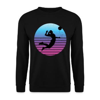 Joueur de volleyball masculin - Sweat-shirt Unisexe - noir - Devant - Alina (178cm) & Michal (187cm)