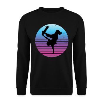 Patinage Skater Skateboarder Femmes Skateboard - Sweat-shirt Unisexe - noir - Devant - Alina (178cm) & Michal (187cm)