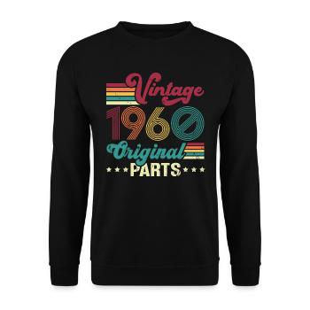 Vintage 1960 Original, Birthday Gift - Unisex Sweatshirt - black - Front - Alina (178cm) & Michal (187cm)