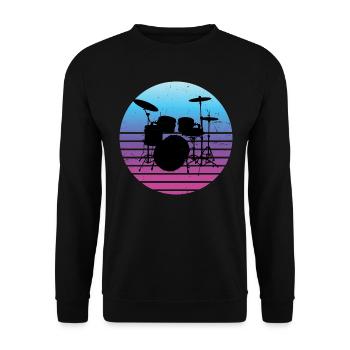 Drummer Women Drums Drummer - Unisex Sweatshirt - black - Front - Alina (178cm) & Michal (187cm)