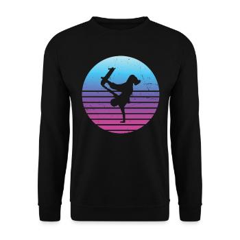 Patinage Homme Skateboard Femmes Skateboarder - Sweat-shirt Unisexe - noir - Devant - Alina (178cm) & Michal (187cm)