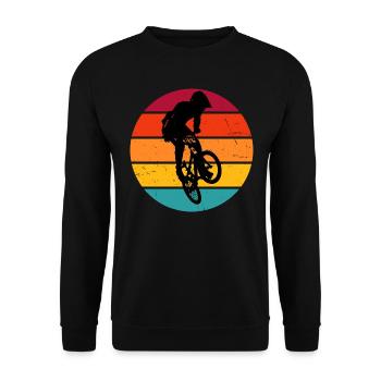 Radfahren Herren bmx bmx jungen Damen bmx fahrrad - Unisex Pullover - Schwarz - Vorne - Alina (178cm) & Michal (187cm)