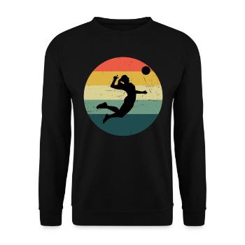 Herren Volleyball Damen Volleyballer Volley - Unisex Pullover - Schwarz - Vorne - Alina (178cm) & Michal (187cm)