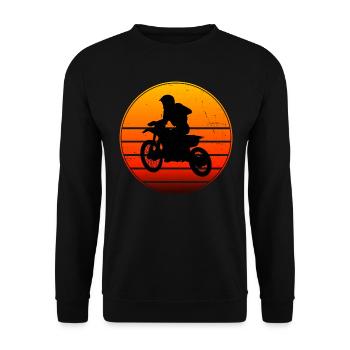 Dirt Biker Herren Freestyle Motocross Motocross - Unisex Pullover - Schwarz - Vorne - Alina (178cm) & Michal (187cm)