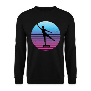Damen Fitness Aerobic Fitness Aerobic Konditionstr - Unisex Pullover - Schwarz - Vorne - Alina (178cm) & Michal (187cm)