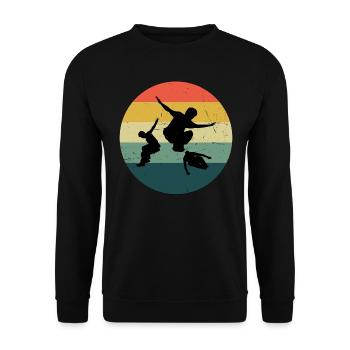 Parcours Free Running Free Runner Parkour Damen - Unisex Pullover - Schwarz - Vorne - Alina (178cm) & Michal (187cm)