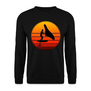 foilwing wingfoil hydrofoil wingsurf Femmes - Sweat-shirt Unisexe - noir - Devant - Alina (178cm) & Michal (187cm)