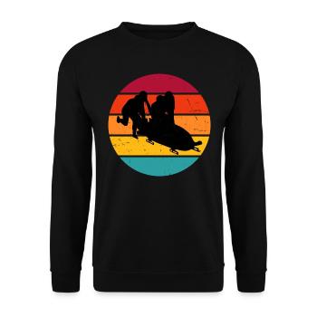 Bobsport Herren Bobbahn Bob Zweierbob Bob fahren - Unisex Pullover - Schwarz - Vorne - Alina (178cm) & Michal (187cm)
