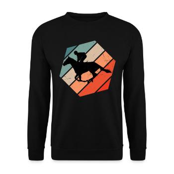 Dressage Hommes Sport équestre Chasse Equitation Femmes - Sweat-shirt Unisexe - noir - Devant - Alina (178cm) & Michal (187cm)