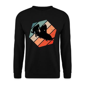 Bobsport Bob Damen Zweierbob Herren Bob fahren - Unisex Pullover - Schwarz - Vorne - Alina (178cm) & Michal (187cm)