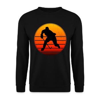 Joueur de hockey sur glace Joueur de hockey sur glace masculin Jeux de hockey sur glace - Sweat-shirt Unisexe - noir - Devant - Alina (178cm) & Michal (187cm)