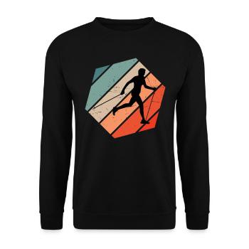 Damen Walken Herren Walking Nordic Walker - Unisex Pullover - Schwarz - Vorne - Alina (178cm) & Michal (187cm)