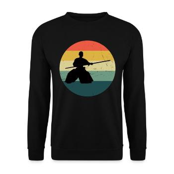 Aikido Kampfsport Herren Martial Arts Aikidoka - Unisex Pullover - Schwarz - Vorne - Alina (178cm) & Michal (187cm)