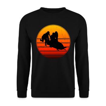 Herren Bobsport Bob Zweierbob Bob fahren Damen - Unisex Pullover - Schwarz - Vorne - Alina (178cm) & Michal (187cm)