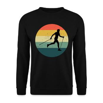 Damen Nordic Walking Nordic Walker Walken - Unisex Pullover - Schwarz - Vorne - Alina (178cm) & Michal (187cm)