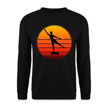 Herren Krafttraining Aerobic Konditionstraining - Unisex Pullover - Schwarz - Vorne - Alina (178cm) & Michal (187cm)