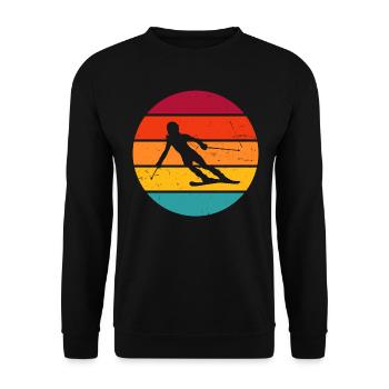 Skifahrer Damen Wintersport Herren Freestyle Skifa - Unisex Pullover - Schwarz - Vorne - Alina (178cm) & Michal (187cm)