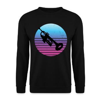 Trumpet Men's Women Trumpet Trumpeter Jazz Tromp - Unisex Sweatshirt - black - Front - Alina (178cm) & Michal (187cm)
