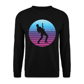 electronic guitar classical guitar Gitarre - Unisex Pullover - Schwarz - Vorne - Alina (178cm) & Michal (187cm)