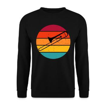 Posaunist Posaune Damen Blechbläser Trombone - Unisex Pullover - Schwarz - Vorne - Alina (178cm) & Michal (187cm)