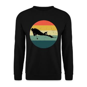 Damen Taucher Free Dive Tauchen Herren - Unisex Pullover - Schwarz - Vorne - Alina (178cm) & Michal (187cm)