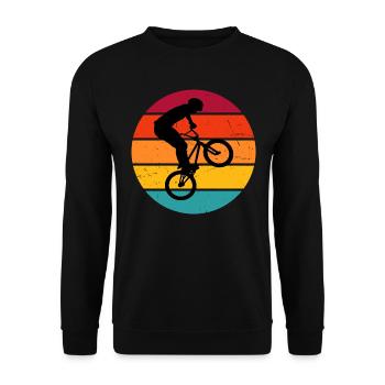 Herren bmx jungen Bike bmx fahrrad Radfahren - Unisex Pullover - Schwarz - Vorne - Alina (178cm) & Michal (187cm)