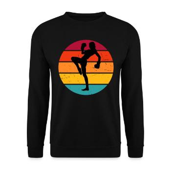 Kickboxing Hommes Kickboxing Boxe Kickboxing Kickboxing - Sweat-shirt Unisexe - noir - Devant - Alina (178cm) & Michal (187cm)