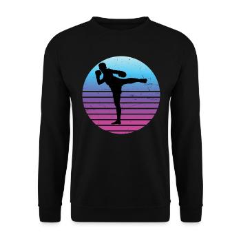 Boxe Thaï Féminine Thai Muay Thai Hommes - Sweat-shirt Unisexe - noir - Devant - Alina (178cm) & Michal (187cm)
