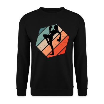 Boxing Kickbox Kickboxer Kickboxing Kickboxen - Unisex Pullover - Schwarz - Vorne - Alina (178cm) & Michal (187cm)
