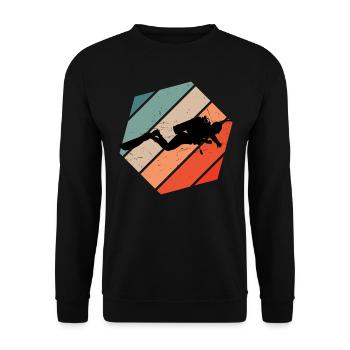 Free Dive Tauchen Taucher Diving Diver - Unisex Pullover - Schwarz - Vorne - Alina (178cm) & Michal (187cm)