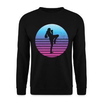 Thai Boxing Thai Boxing Women Thai Boxer Muay Thai - Unisex Sweatshirt - black - Front - Alina (178cm) & Michal (187cm)