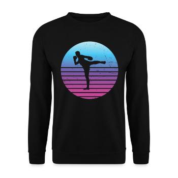 Men's Women Muay Thai Thai Boxing Thaiboxing - Unisex Sweatshirt - black - Front - Alina (178cm) & Michal (187cm)