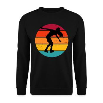 Skate Men Women Roller Skating Roller Skates - Unisex Sweatshirt - black - Front - Alina (178cm) & Michal (187cm)