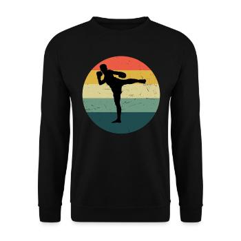 Boxe Thaï Muay Thaï Boxeur Thaï Hommes Boxe Thaï - Sweat-shirt Unisexe - noir - Devant - Alina (178cm) & Michal (187cm)