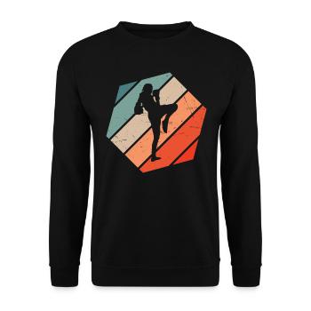 Thai Boxing Women Thaiboxing Men Thai Box - Unisex Sweatshirt - black - Front - Alina (178cm) & Michal (187cm)