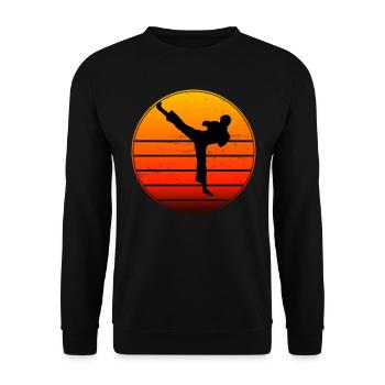 Kickboxing Femmes Boxe Kickboxing Hommes - Sweat-shirt Unisexe - noir - Devant - Alina (178cm) & Michal (187cm)