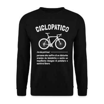 Zyklopathische Phrase Lustiger Radfahrer Radfahrer Mann - Unisex Pullover - Schwarz - Vorne - Alina (178cm) & Michal (187cm)