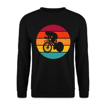 Road bike road bike road cyclist road bike - Unisex Sweatshirt - black - Front - Alina (178cm) & Michal (187cm)