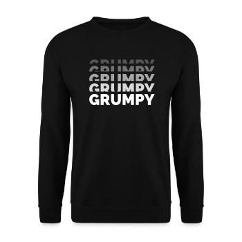 Grumpy x5, Old Veteran Grandpa's Style - Unisex Sweatshirt - black - Front - Alina (178cm) & Michal (187cm)