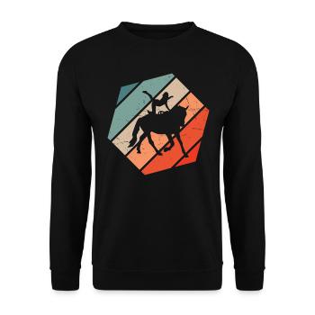 Reitkunst Balanceübungen Pferdegymnastik - Unisex Pullover - Schwarz - Vorne - Alina (178cm) & Michal (187cm)