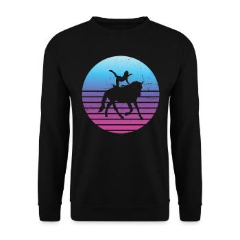 Performance du cheval, saut par équipe, exercices d’équilibre - Sweat-shirt Unisexe - noir - Devant - Alina (178cm) & Michal (187cm)